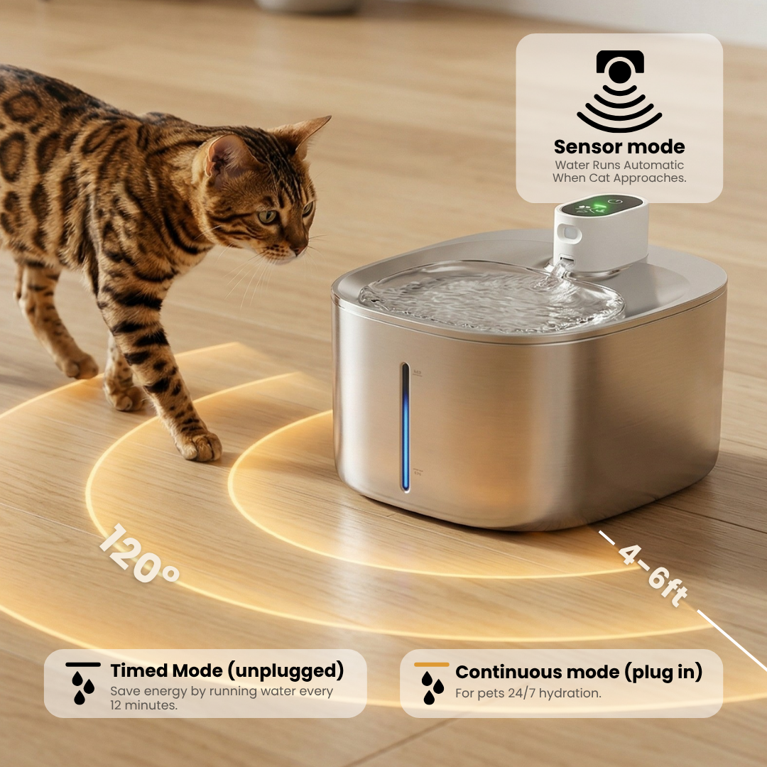 Wireless Stainless Steel Cat Fountain