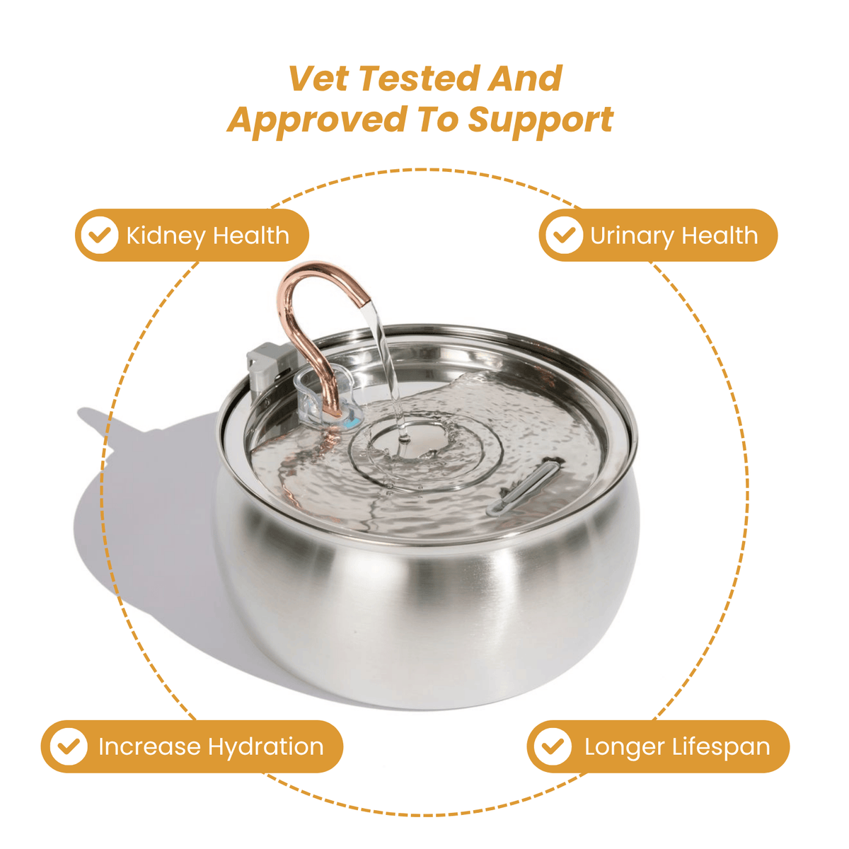 4L Stainless Steel Cat Fountain Starter Kit