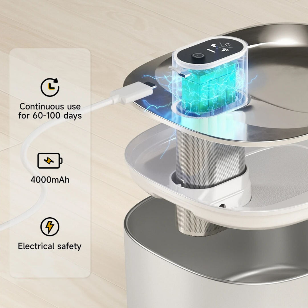 Wireless Stainless Steel Cat Fountain